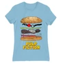 Világoskék Ponyvaregény női rövid ujjú póló - Pulp Fiction burger