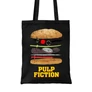 Fekete Ponyvaregény vászontáska - Pulp Fiction burger