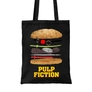 Kép 1/2 - Fekete Ponyvaregény vászontáska - Pulp Fiction burger