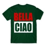 Sötétzöld A nagy pénzrablás férfi rövid ujjú póló - Bella Ciao