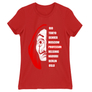 Kép 7/12 - Piros A nagy pénzrablás női rövid ujjú póló - Money Heist Professor