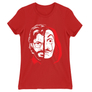 Kép 7/12 - Piros A nagy pénzrablás női rövid ujjú póló - Professor Face