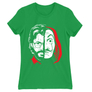 Kép 12/12 - Zöld A nagy pénzrablás női rövid ujjú póló - Professor Face