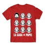 Piros A nagy pénzrablás férfi rövid ujjú póló - La casa de papel faces