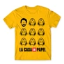 Sárga A nagy pénzrablás férfi rövid ujjú póló - La casa de papel faces
