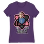 Sötétlila Agymenők női rövid ujjú póló - Atomic Sheldon