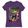 Sötétlila Agymenők női rövid ujjú póló - Bazinga Comics
