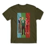 Khaki Agymenők férfi rövid ujjú póló - Sheldon Stripe