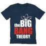 Sötétkék Agymenők férfi V-nyakú póló - The Big Bang Theory Logo