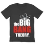 Sötétszürke Agymenők férfi V-nyakú póló - The Big Bang Theory Logo