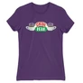 Sötétlila Jóbarátok női rövid ujjú póló - Central Perk Logo