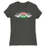Sötétszürke Jóbarátok női rövid ujjú póló - Central Perk Logo