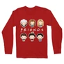 Piros Jóbarátok férfi hosszú ujjú póló - Friends chibi group