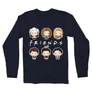 Sötétkék Jóbarátok férfi hosszú ujjú póló - Friends chibi group