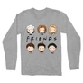 Sportszürke Jóbarátok férfi hosszú ujjú póló - Friends chibi group