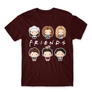 Bordó Jóbarátok férfi rövid ujjú póló - Friends chibi group
