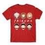 Piros Jóbarátok férfi rövid ujjú póló - Friends chibi group