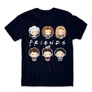 Sötétkék Jóbarátok férfi rövid ujjú póló - Friends chibi group