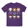 Sötétlila Jóbarátok férfi rövid ujjú póló - Friends chibi group