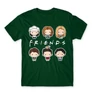 Sötétzöld Jóbarátok férfi rövid ujjú póló - Friends chibi group