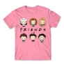 Világos rózsaszín Jóbarátok férfi rövid ujjú póló - Friends chibi group