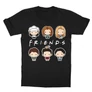 Fekete Jóbarátok gyerek rövid ujjú póló - Friends chibi group