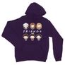 Sötétlila Jóbarátok kapucnis pulóver - Friends chibi group