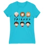 Atollkék Jóbarátok női rövid ujjú póló - Friends chibi group