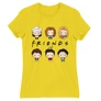 Citromsárga Jóbarátok női rövid ujjú póló - Friends chibi group