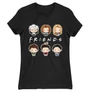 Fekete Jóbarátok női rövid ujjú póló - Friends chibi group
