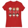 Piros Jóbarátok női rövid ujjú póló - Friends chibi group