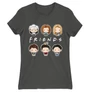 Sötétszürke Jóbarátok női rövid ujjú póló - Friends chibi group