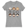 Sportszürke Jóbarátok női rövid ujjú póló - Friends chibi group