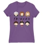 Világoslila Jóbarátok női rövid ujjú póló - Friends chibi group