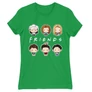 Zöld Jóbarátok női rövid ujjú póló - Friends chibi group