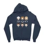 Sötétkék Jóbarátok zipzáros pulóver - Friends chibi group