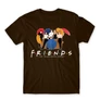 Barna Jóbarátok férfi rövid ujjú póló - Friends Team