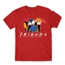 Piros Jóbarátok férfi rövid ujjú póló - Friends Team