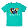 Türkiz Jóbarátok férfi rövid ujjú póló - Friends Team