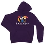 Sötétlila Jóbarátok unisex kapucnis pulóver - Friends Team