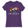 Sötétlila Jóbarátok női rövid ujjú póló - Friends Team