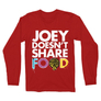 Kép 4/6 - Piros Jóbarátok férfi hosszú ujjú póló - Joey doesn't share food text