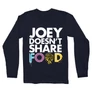 Sötétkék Jóbarátok férfi hosszú ujjú póló - Joey doesn't share food text