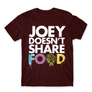 Kép 6/25 - Bordó Jóbarátok férfi rövid ujjú póló - Joey doesn't share food text