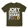 Kép 12/25 - Khaki Jóbarátok férfi rövid ujjú póló - Joey doesn't share food text