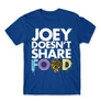 Királykék Jóbarátok férfi rövid ujjú póló - Joey doesn't share food text