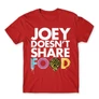 Piros Jóbarátok férfi rövid ujjú póló - Joey doesn't share food text