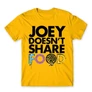 Sárga Jóbarátok férfi rövid ujjú póló - Joey doesn't share food text