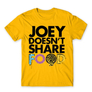 Kép 16/25 - Sárga Jóbarátok férfi rövid ujjú póló - Joey doesn't share food text