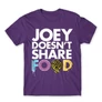 Sötétlila Jóbarátok férfi rövid ujjú póló - Joey doesn't share food text